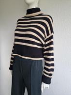 Denimist cropped trui met turtleneck. Maat S. Crème/zwart, Overige kleuren, Nijmegen, Verhip-vintage.nl, Nieuw