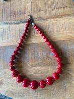 Ketting met natuur stenen kralen rood, Sieraden, Tassen en Uiterlijk, Antieke sieraden, Overige materialen, Ketting, Ophalen of Verzenden