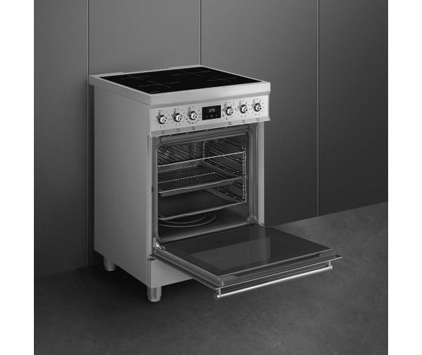 Smeg C6IMXM2 Inductie Fornuis + Oven - RVS, Witgoed en Apparatuur, Ovens, Gebruikt, Vrijstaand, Oven met grill, 60 cm of meer