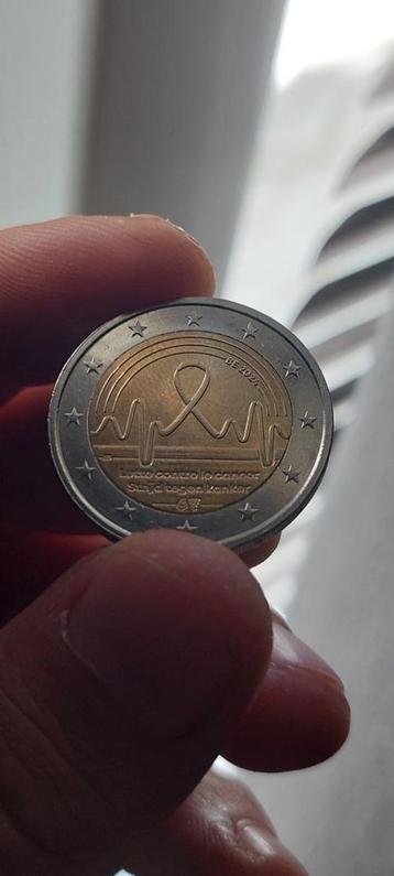 2 Euro strijd tegen kanker,Belgie 2024. beschikbaar voor biedingen