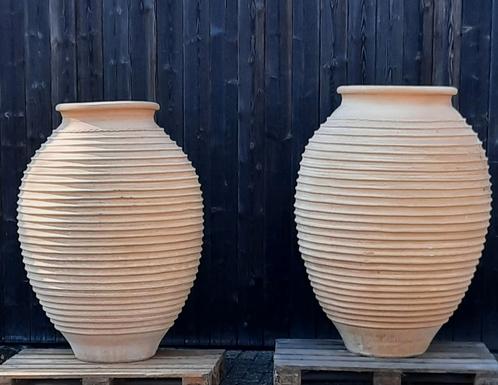 1+2*nieuwe grote Griekse keramische terracotta ringenpotten, Tuin en Terras, Tuinvazen, Zo goed als nieuw, Ophalen