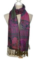 Nieuwe Pashmina zijde - woven shawl, sjaal, paars, Verzenden, Maat 46/48 (XL) of groter, Nieuw, Pashmina