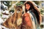 Diamond painting: Indiaanse vrouw met luipaard (BOX D-048), Ophalen, Nieuw, Knutselwerk