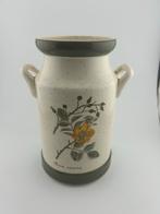 Vintage Aardewerk Vaas met Bloemmotief, Huis en Inrichting, Woonaccessoires | Vazen, Gebruikt, Overige kleuren, 50 tot 75 cm, Aardewerk of Porselein