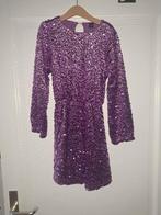 Paarse pailletten jurk maat 134, Ophalen of Verzenden, Nieuw, Meisje, Jurk of Rok