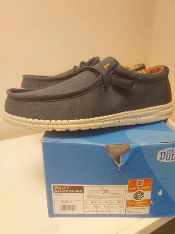 Hey Dude wally washed canvas blauw maat 48 beschikbaar voor biedingen
