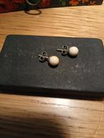 Antieke zilveren oorbellen met ivoor, Ophalen of Verzenden