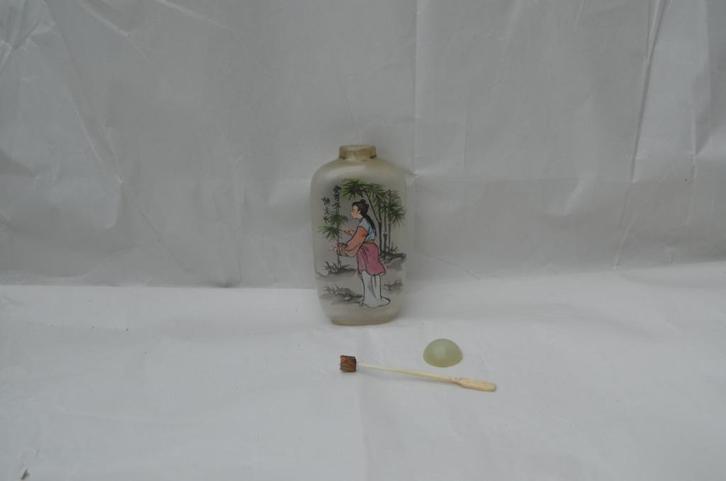 Chinees geur/odeur/parfum flesje achterglasschildering, Verzamelen, Parfumverzamelingen, Gebruikt, Parfumfles, Ophalen of Verzenden