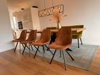 4 Woood eetkamerstoelen Swen cognac, Bruin, Ophalen of Verzenden, Zo goed als nieuw, Vier