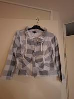 Grijs/witte blouse maat S, Zo goed als nieuw, Maat 36 (S), Grijs, Effect