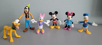 6 figuurtjes o.a. Donald Duck, Goofy en Pluto - buigzaam beschikbaar voor biedingen