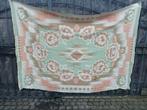 Vintage wollen deken met bloemmotief, Ophalen of Verzenden, Gebruikt