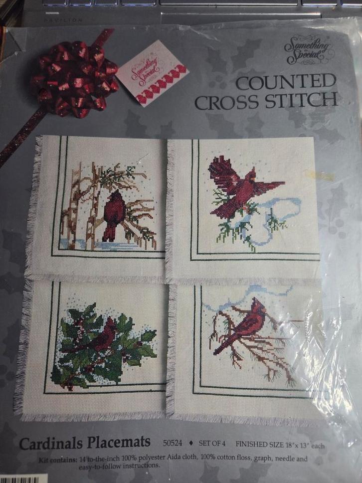 borduurpakket Candamar Cardinal Placemats, Hobby en Vrije tijd, Borduren en Borduurmachines, Nieuw, Borduurpakket, Handborduren