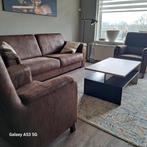 Leren Bank en 2 stoelen, Huis en Inrichting, Ophalen, Zo goed als nieuw