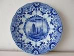 Wand bord schaal Caltex Rotterdam Pernis delfts blauw, Ophalen of Verzenden