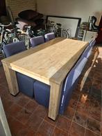 Eettafel 100x220cm met 6 stoelen, Ophalen, Gebruikt, 100 tot 150 cm, .