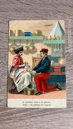 Oude ansichtkaart militair 1906 België/france humor, Verzamelen, Ansichtkaarten | België, Ophalen of Verzenden, Voor 1920