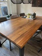 Massief eiken tafel met stoelen, Ophalen, Gebruikt, Klassiek, Eikenhout
