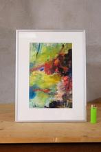 Abstract schilderij expressieve stijl  gesigneerd, Ophalen of Verzenden