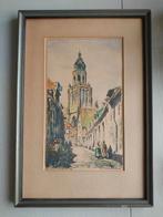 Oude pastel tekening/ Arnhem- Trompetsteeg/ gesigneerd, Antiek en Kunst, Ophalen of Verzenden