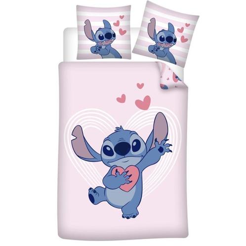 Lilo en Stitch Dekbedovertrek 140 x 200 cm - Love, Kinderen en Baby's, Kinderkamer | Beddengoed, Nieuw, Dekbedovertrek, Roze, Meisje