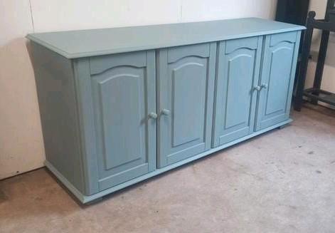 Vergrijsd Groen Dressoir - Stijlvol & Praktisch, Huis en Inrichting, Kasten | Dressoirs, Gebruikt, 150 tot 200 cm, 25 tot 50 cm