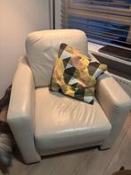 2 Gebroken Witte Fauteuils - ZGAN, Huis en Inrichting, Fauteuils, Ophalen, Zo goed als nieuw, Leer, 75 tot 100 cm