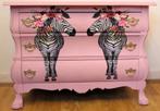 Een roze ladekast buikkastje XXL “Zebra” eclectisch, brocant, Huis en Inrichting, Kasten | Ladekasten, Zo goed als nieuw, 3 of 4 laden