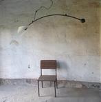 vintage hanglamp  80's design lamp, Huis en Inrichting, Lampen | Hanglampen, Ophalen, Zo goed als nieuw, Glas, 75 cm of meer