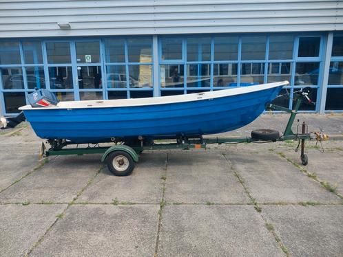 Sloep/visboot Terhi 380 met 8pk 2 takt en trailer, Watersport en Boten, Vis- en Consoleboten, Zo goed als nieuw, Tot 10 pk, 3 tot 6 meter