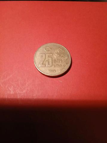 Turkse 25 Bin Lira Munt - 1996 beschikbaar voor biedingen