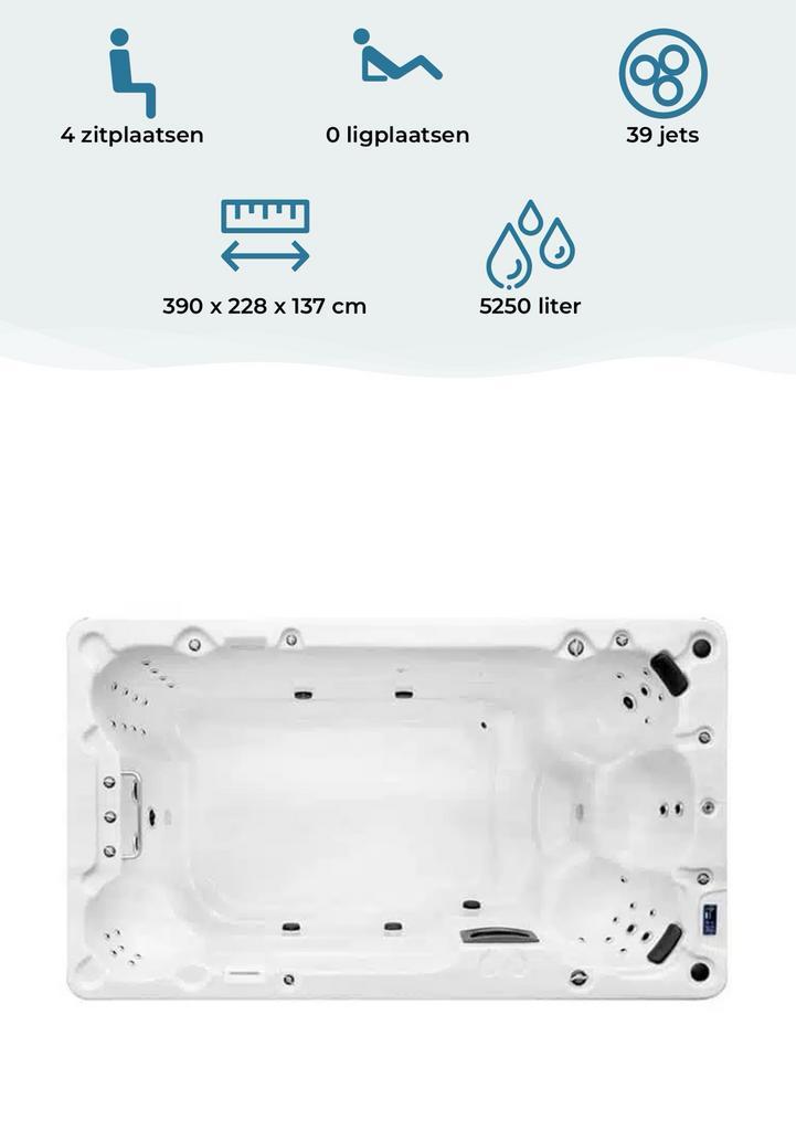 Zwemspa occasion WEG=WEG, Tuin en Terras, Bubbelbaden en Hottubs, Nieuw, Vast, Pomp, Ophalen
