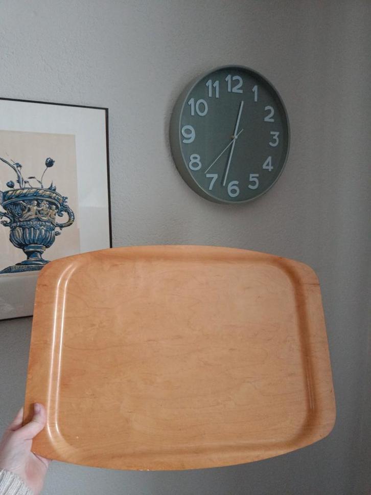 Vintage Zweedse fineer dienblad, Huis en Inrichting, Woonaccessoires | Dienbladen, Gebruikt, Hout, Rechthoekig, Ophalen of Verzenden