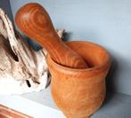 Houten vijzel met stamper (OUD & GAAF), Schaal, Rond, Ophalen of Verzenden, Zo goed als nieuw