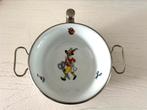 Vintage warmhoudbordje met het dappere snijdertje, Ophalen of Verzenden