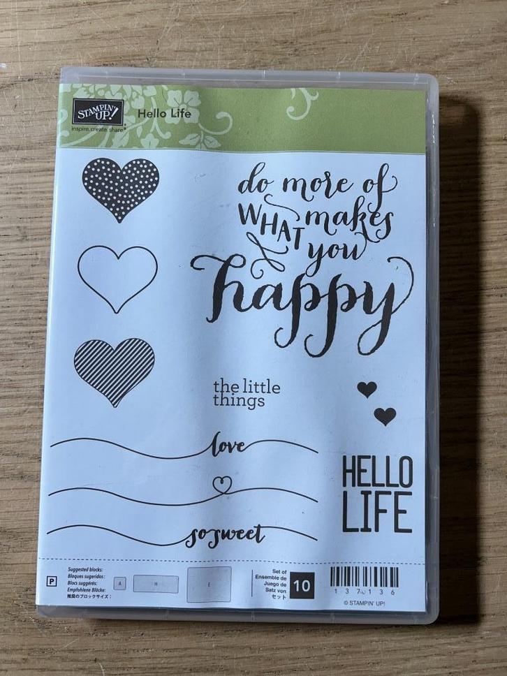 Stampin' Up! Hello Life Stempelset, Hobby en Vrije tijd, Stempelen, Zo goed als nieuw, Clearstamp, Ophalen of Verzenden