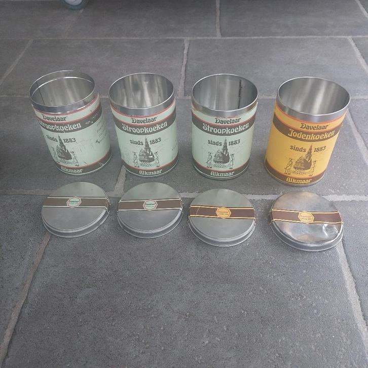 Vintage Davelaar Koekblikken - Stroopkoeken - Jodenkoeken, Verzamelen, Blikken, Gebruikt, Koek(jes), Ophalen of Verzenden