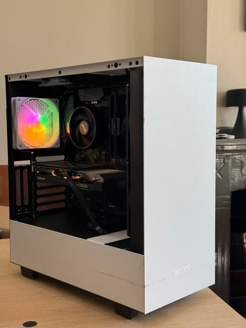Snelle Witte NZXT Game PC, ryzen 5, Rx 6600, 16gb RAM, SSD, Computers en Software, Desktop Pc's, Zo goed als nieuw, 4 Ghz of meer