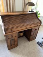 bureau buro rolluik zwaar donker eiken, Ophalen, Zo goed als nieuw, Bureau