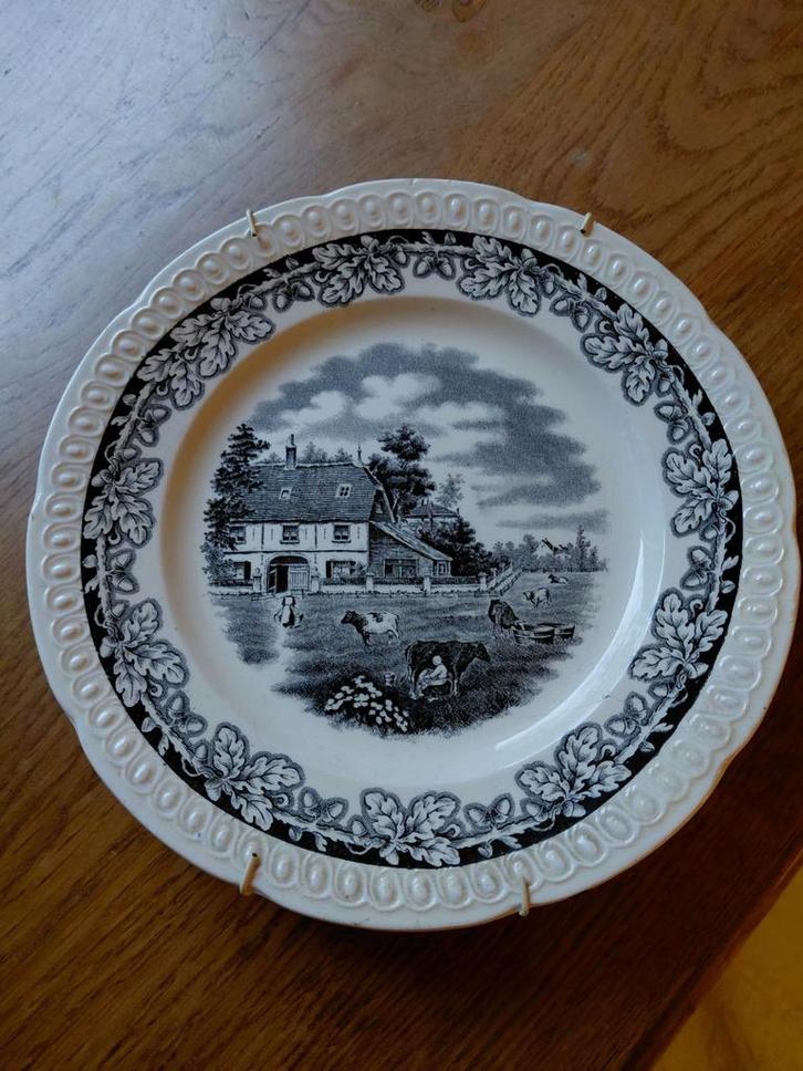 Antiek Bord met Boerderij Voorstelling, Antiek en Kunst, Antiek | Wandborden en Tegels, Ophalen