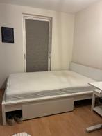 Bed 140 bij 200 incl matras, Ophalen, Gebruikt, Wit, Tweepersoons