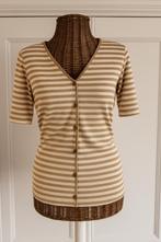 Massimo Dutti shirt / vest in beige streep maat M, Maat 38/40 (M), Massimo Dutti, Beige, Nieuw