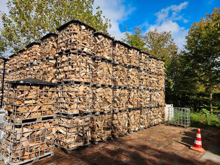Eiken en beuken hout gedroogd, Tuin en Terras, Haardhout, Blokken, Eikenhout, Ophalen of Verzenden