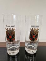 2 bierglazen BRAND BIER met gemeentewapen WIJLRE, Verzamelen, Biermerken, Ophalen, Zo goed als nieuw, Glas of Glazen, Brand