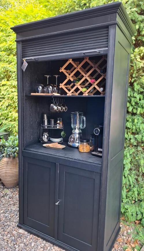 Buffetkast koffiekast mat zwart, Huis en Inrichting, Kasten | Buffetkasten, Gebruikt, 200 cm of meer, 50 tot 75 cm, Ophalen of Verzenden