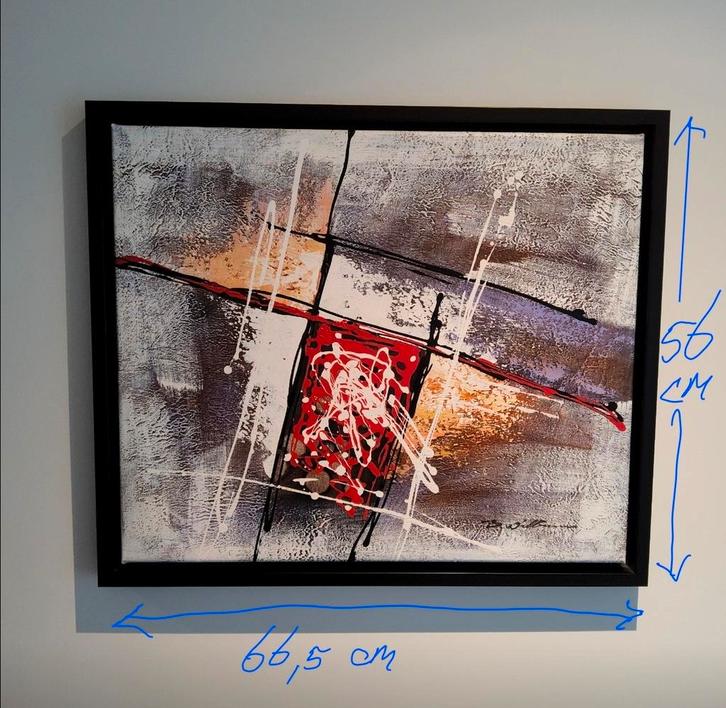 Abstract schilderij, olieverf op canvas, Antiek en Kunst, Kunst | Schilderijen | Abstract, Ophalen of Verzenden