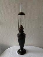 Art Deco koperen olielamp / petroleumlamp met mooie details., Ophalen of Verzenden