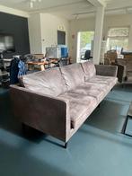 Leren 3-zits bank + fauteuil, Huis en Inrichting, Banken | Bankstellen, Ophalen, Gebruikt, Driepersoons, Rechte bank