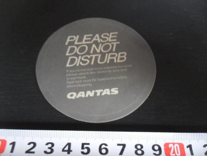 sticker QANTAS please do not disturb, Verzamelen, Stickers, Zo goed als nieuw, Bedrijf of Vereniging, Ophalen