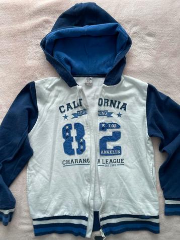 Hoodie Charanga Maat 140 Wit/Blauw Katoen Als nieuw beschikbaar voor biedingen